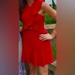 BCBG coral colored dress size 6